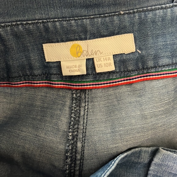 Boden Paperbag Utility Jogger Chambray Denim Size 10 Lightweight Preppy - Picture 10 of 11